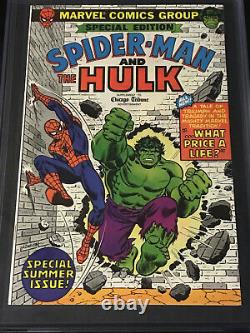 1980 Special Edition Spider-Man and Hulk CGC 9.8 White Pgs Chicago Tribune Supp
