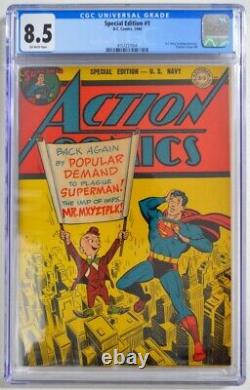SPECIAL EDITION #1 CGC 8.5 DC 1944 Superman Action Comics 80 HIGHEST GRADED COPY