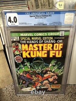 SPECIAL MARVEL EDITION #15 (Shang-Chi Master of Kung Fu 1st app) CGC 4.0 VG 1973