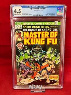 Special Marvel Edition #15 CGC 4.5 Master of Kung Fu 1st Shang-Chi Marvel Comics