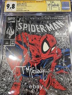 Spider-Man #1 Poly-Bagged Silver Edition CGC 9.8 SS Todd McFarlane NM/MT RARE