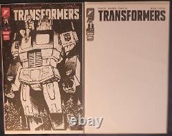 Transformers #1 Skybound B&W Set Ashcan Variant SDCC 2023 And #1 Blank Sketch
